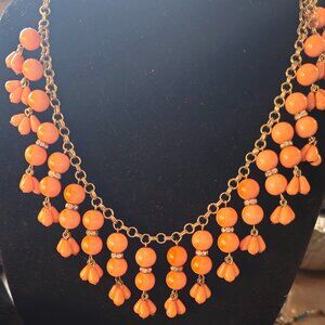 Orange Plastic Beads on Chain